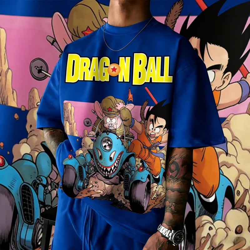 2026 Neues Sommer-T-Shirt zum 40. Jubiläum von Dragon Ball mit Wukong-Aufdruck, 100% Baumwolle, Anime-Print, Modisches Streetwear in Übergröße, Unisex Y2k