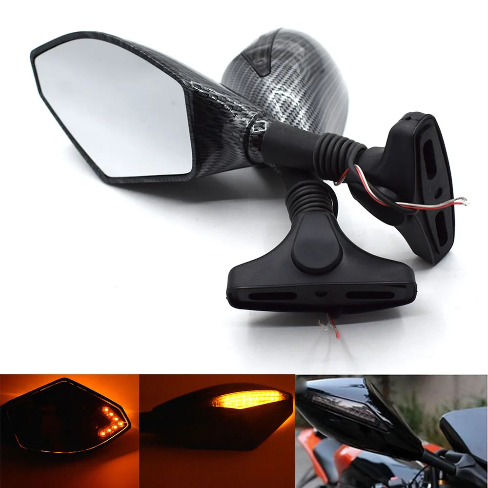 Evrensel motosiklet dikiz aynası ile/LED dönüş sinyali için Yamaha YZF R1 YZF 600 YZF R6 FZ1 FZ1 FAZER FZ6 tyt XJ6 YZF750