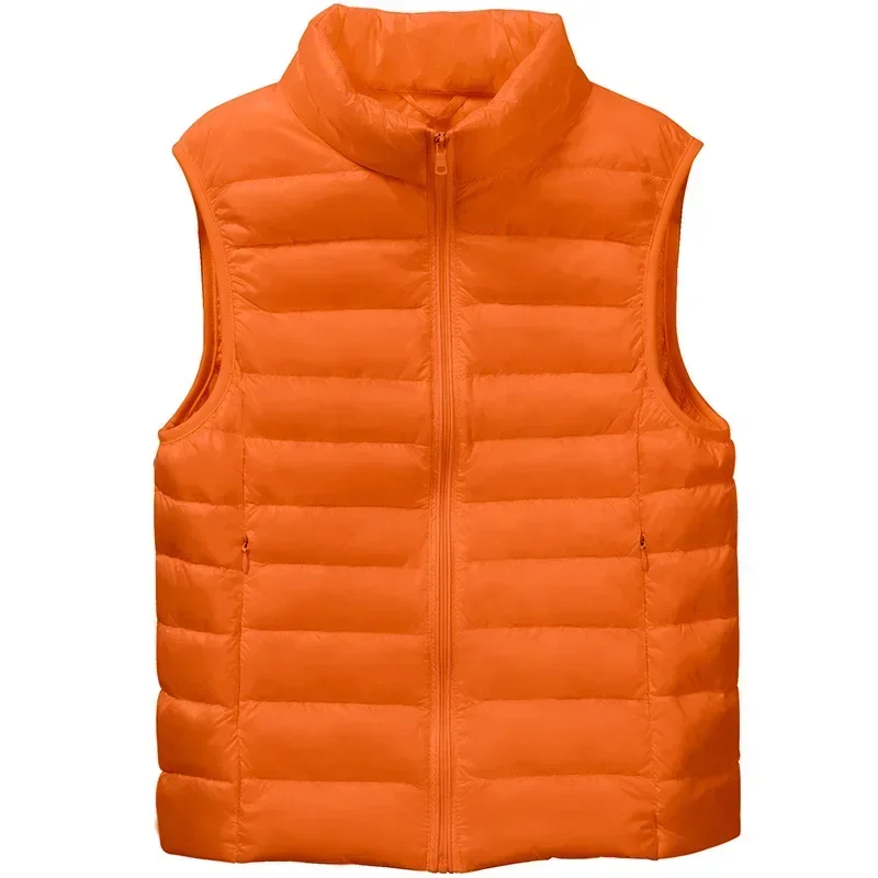 

Women's Sleeveless Ultralight Down Vest Keeps Warm Winter Solid Color 90% White Duck Down Vest Jacket Women Wearable Vest Coats