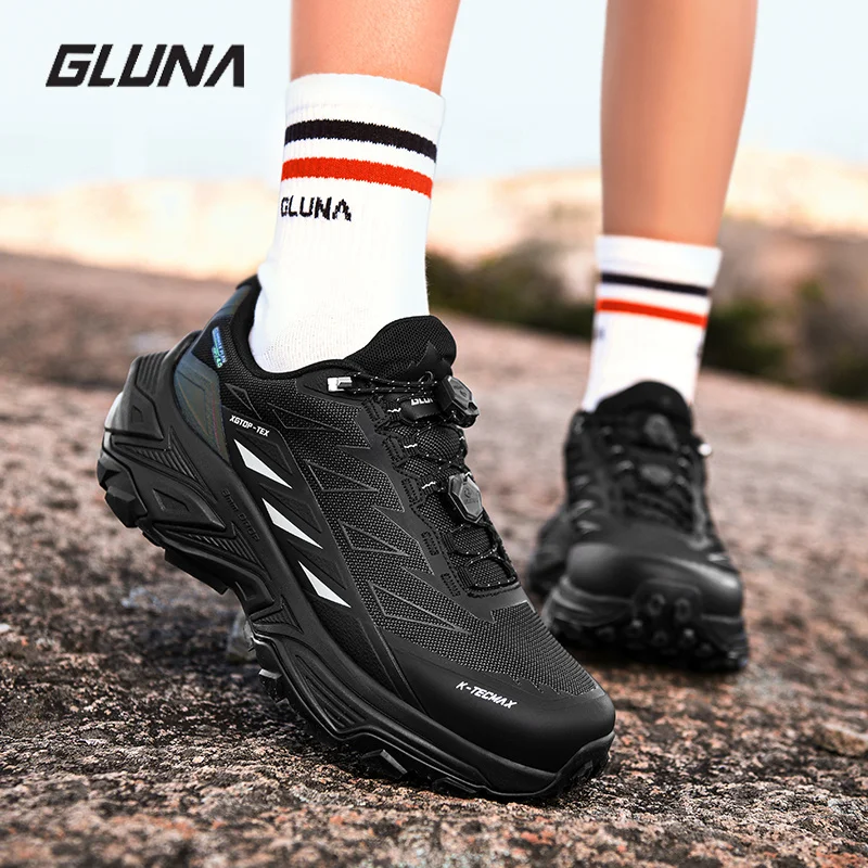 GLUNA, zapatillas para correr totalmente impermeables para hombre y mujer, con placa de carbono, superrebote, antideslizantes, zapatillas para senderismo al aire libre 86889