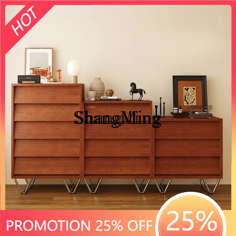 

CL chest of drawers solid wood small apartment floor storage living room sofa side cabinet
