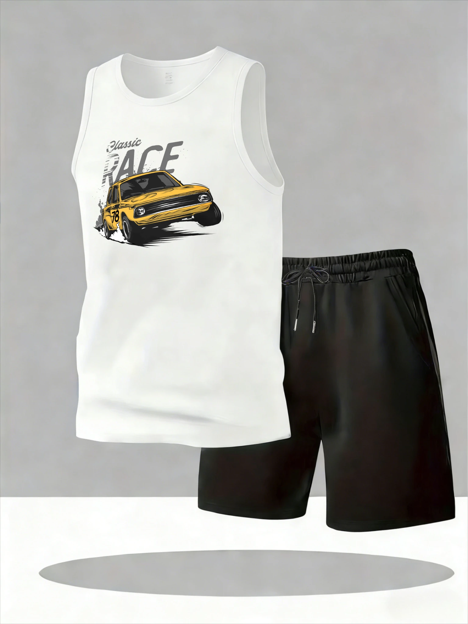 

Men's Tank Top Sets 2026 Summer Quick drying crewneck jogging set Suit for man seaside running oversize sports Breathable