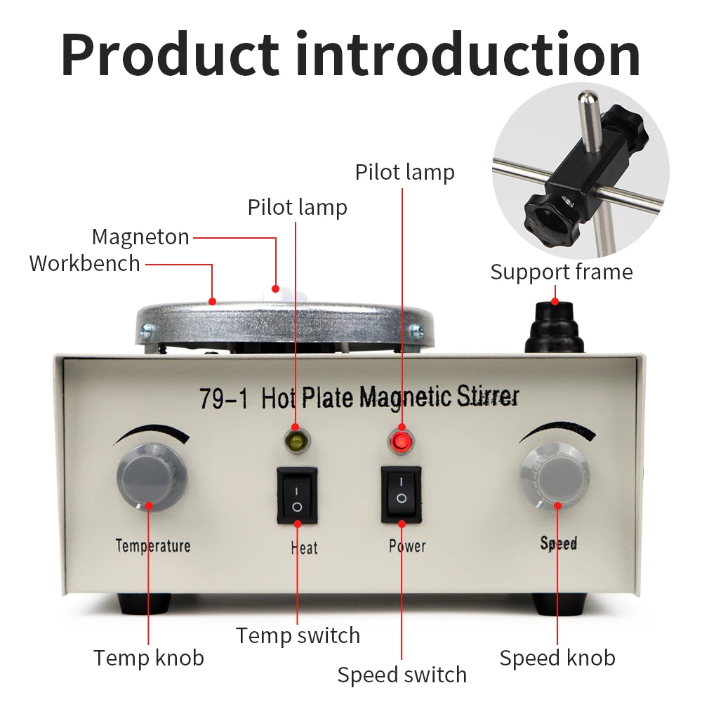 220V Heating Magnetic Stirrer Hot Plate Magnetic Stirrer 2400rpm Magnetic Mixer Machine for Laboratory Scientific Research