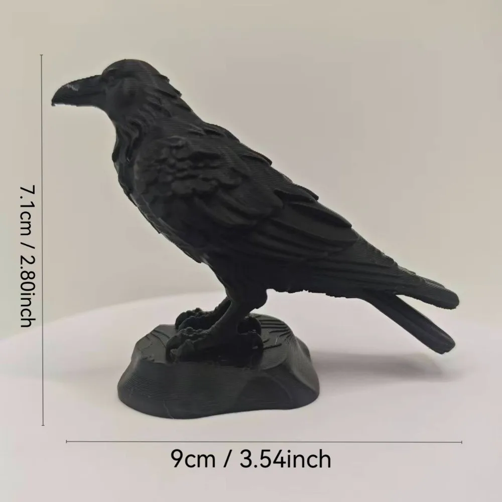 Gifts Gothic Style Crow Statue Crafts Raven Prop 3D Printed Crow Ornaments Home Decoration Bird Ornaments Craft Farm