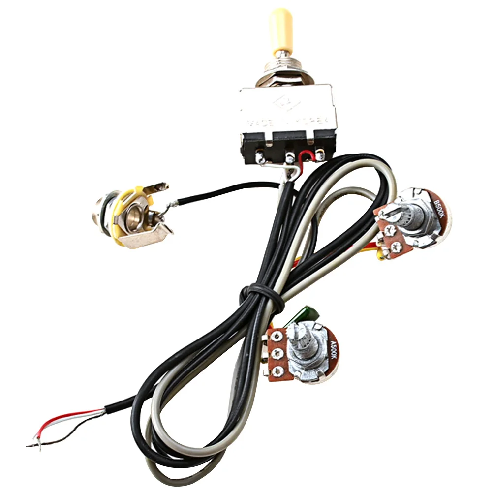 

1Set Guitar Wiring Potentiometer Harness Durable Replacement Parts for Electric Guitar Sturdy Metal Plastic Accessories