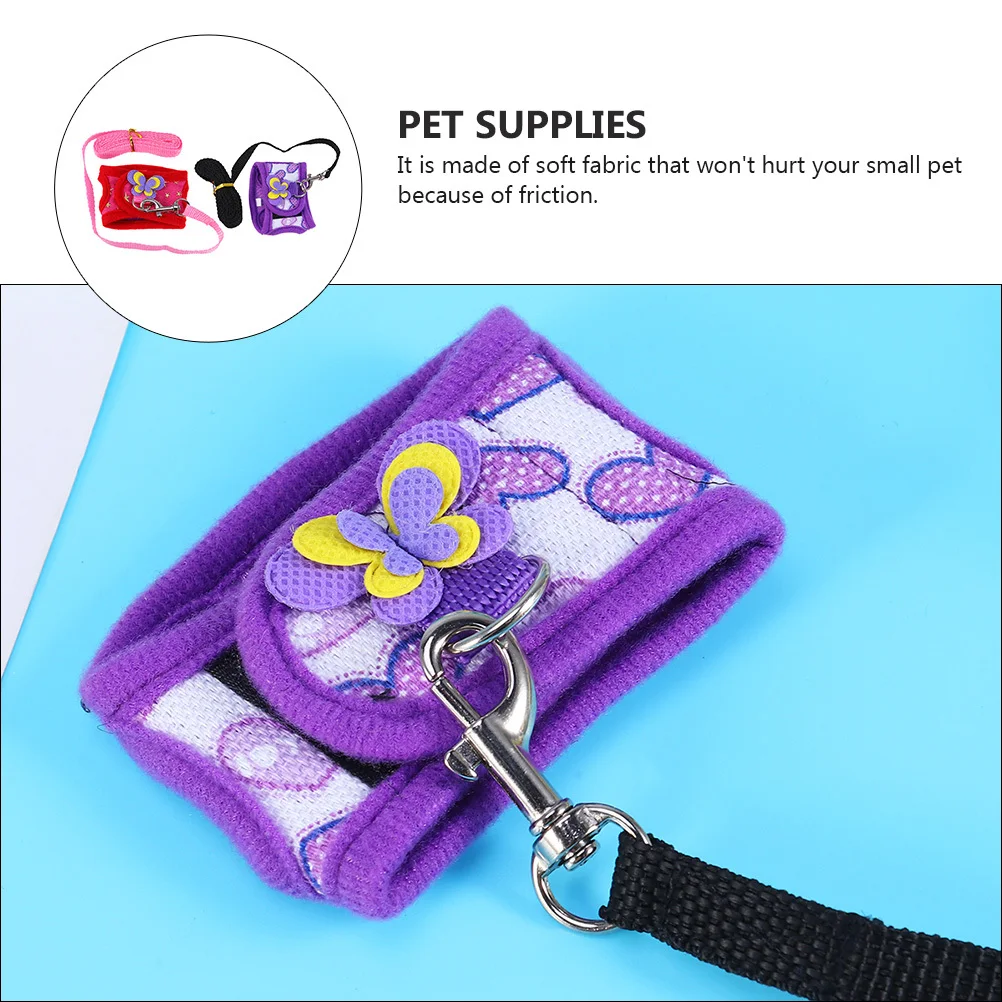

2 set Small Pet Harness Adjustable Breathable Vest For Hamster Chinchilla Rabbit Walking Running Training Outdoor Gear Pet