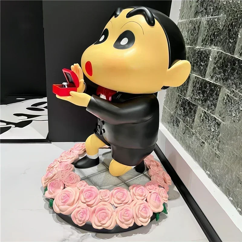 41cm Anime Proposal Crayon Shin-Chan Figure Nohara Shinnosuke Gk Fashion Creative Model Room Decor Wedding Toys Gift