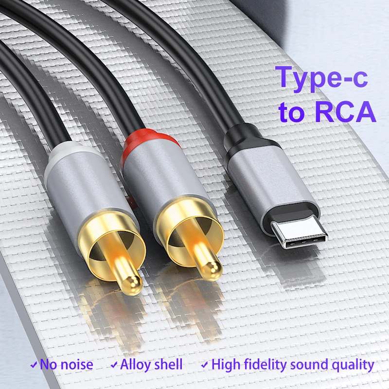 USB C to RCA Audio Cable Type C to 2 RCA Cable for Speaker Amplifier Huawei Xiaomi Laptop 1m 2m 3m USB C Splitter RCA Y