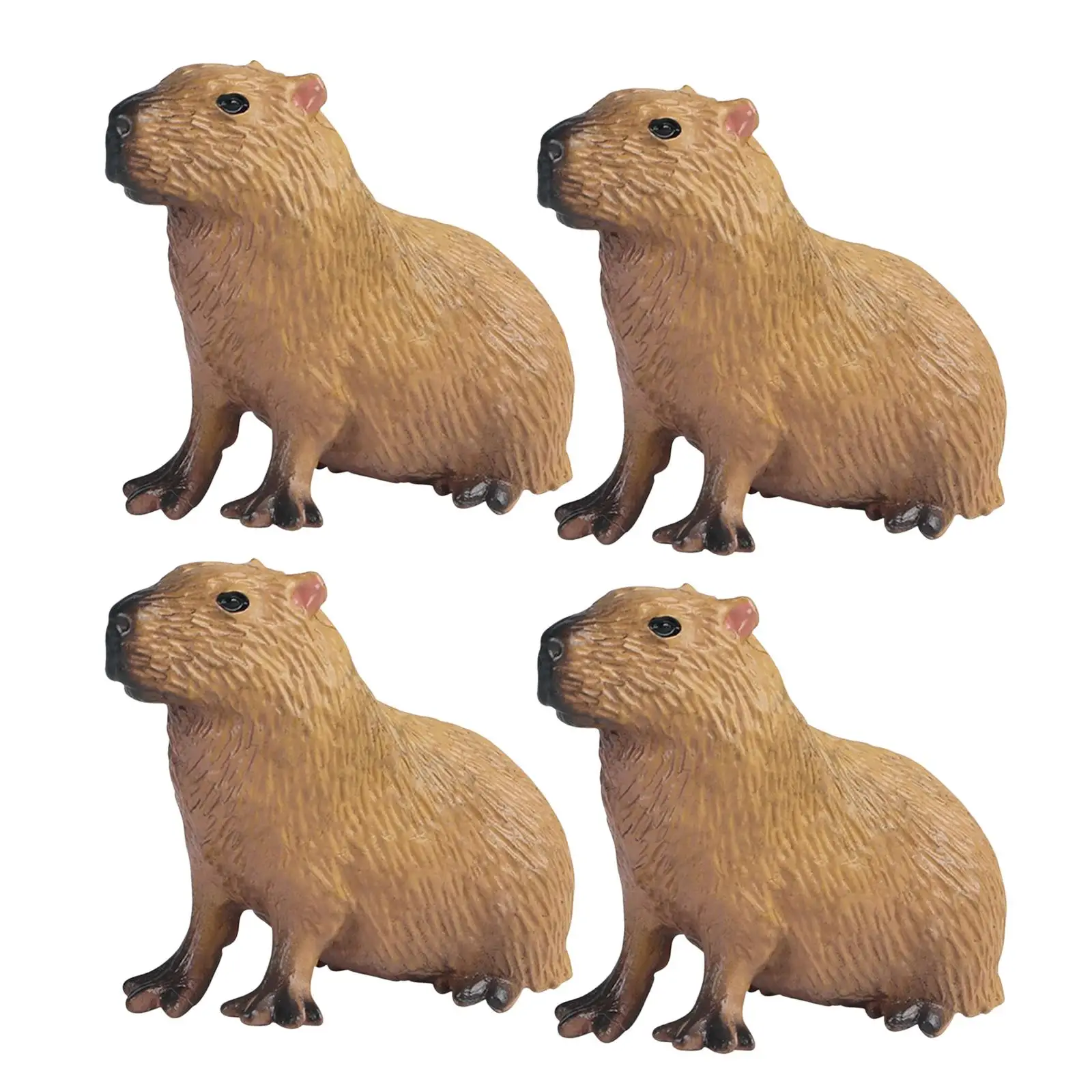 4pcs Simulation Capybara Figurines Miniature Animal Figurines Ornaments