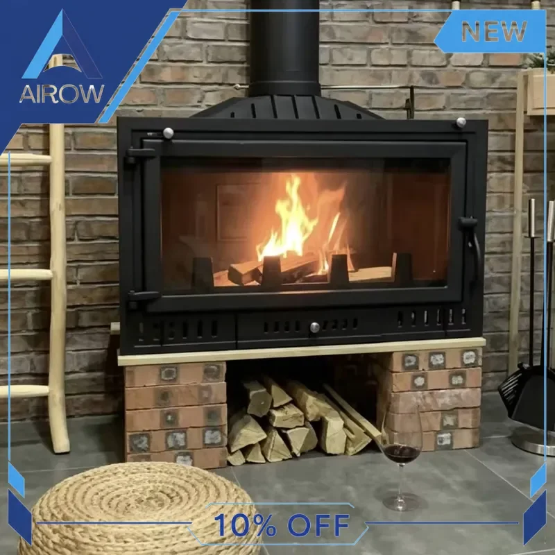 for Cast Iron Wood Stove Insert Indoor Heating Fireplace Burner for Villa Apartment Living Room Home Decor Efficient Warmth