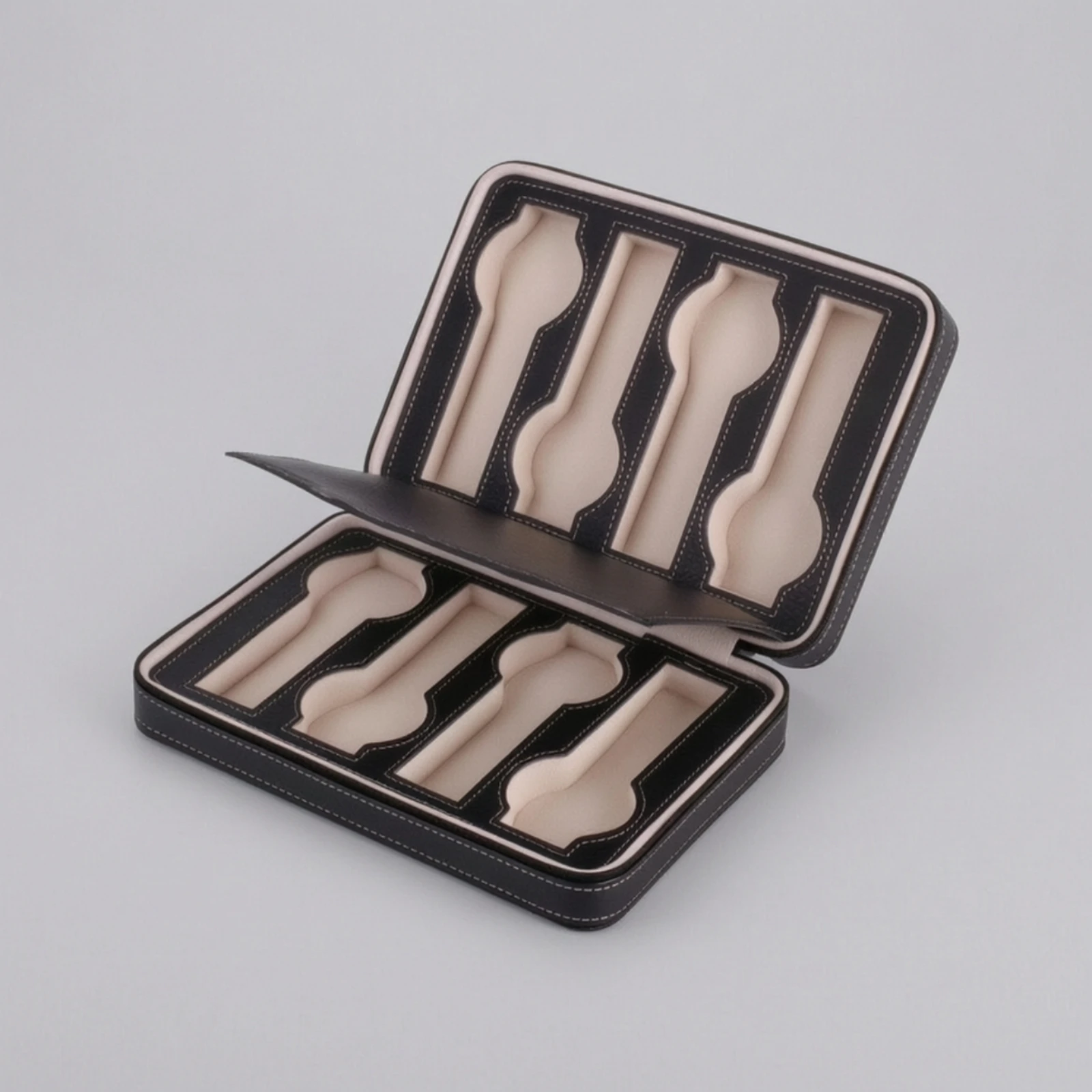 8 Slot Watch Case Leather Travel Watch Case Organizer Padded Dust-Resistant for Travelers, Drawer, Dresser