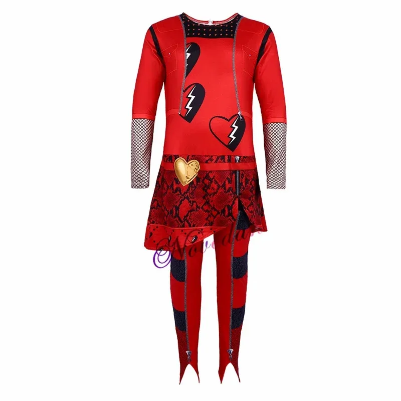 CyDescendants 4 زي أحمر للفتيات والأطفال فيلم صعود الأحمر كلوي تأثيري فستان الأميرة عيد الميلاد حفلة عيد ميلاد فستان البدلة واي فاي