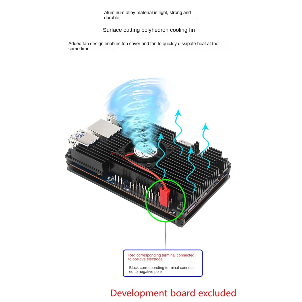 Voor Orange Pi 5 aluminium beschermhoes met koelventilator koellichaam passieve actieve koeling radiator metalen behuizing-ABIU