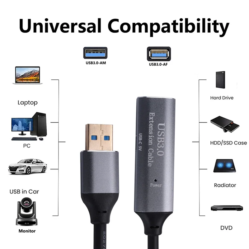 

USB 3.0 Active Extension Cord USB 3.0 Extension Cable Male to Female 3.0 2.0 USB Extender Cable for Smart TV USB Cable