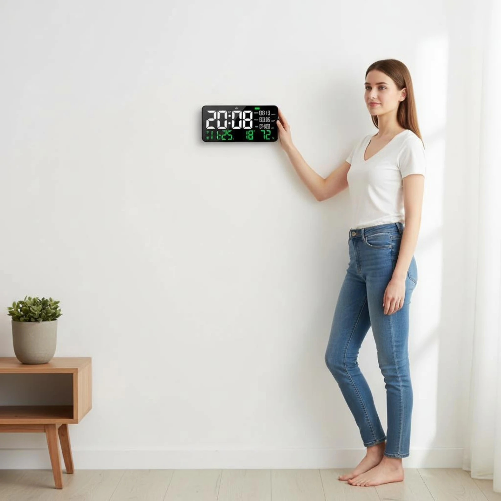 Air Quality Air Quality Monitor Clock Formaldehyde Test Digital Wall Air Quality Monitor Clock Timepiece Night Light Home Decor