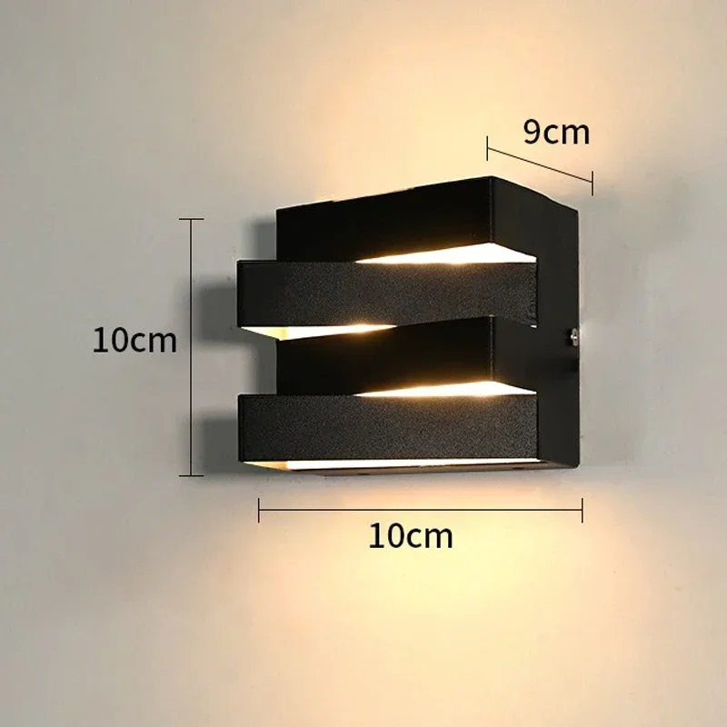 LED 조명 야외 정원 하우스 조명, 알루미늄 IP65 벽 램프, 빌라 베란다 게이트, 110v-260v 스콘스 조명기구