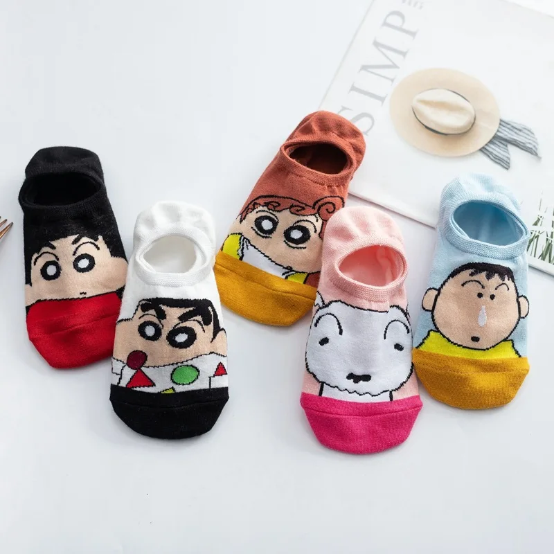 

Kawaii Crayon Shin-Chan Short Socks Cartoon Anime Boat Socks Invisible Socks Cute Summer Shallow Mouth Socks Soft Non Slip Gift