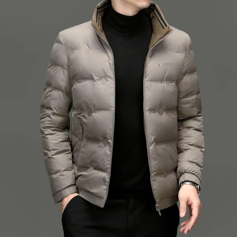 เสื้อแจ็คเก็ตพาร์ก้าผู้ชายแบรนด์ใหม่คุณภาพสูง แฟชั่นลำลอง มีฮู้ด ทรงครอป กันลม บุผ้าฝ้าย