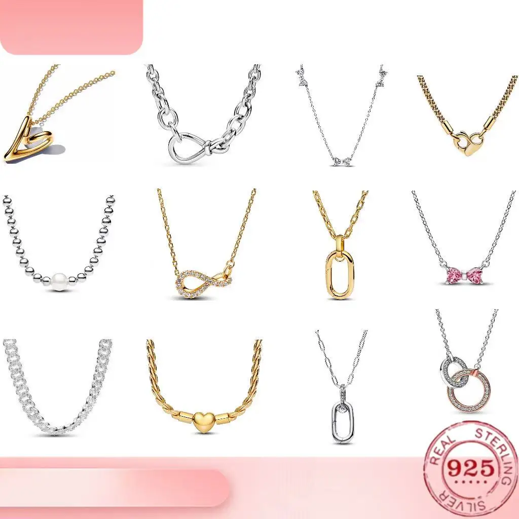Elegantes Valentinstagsgeschenk 925% Reines Silber Charmante Herz-Schleife Zirkon-Halskette für Damen Edle Schmuckstücke Hochzeits- und Party-Accessoires – Detail 1