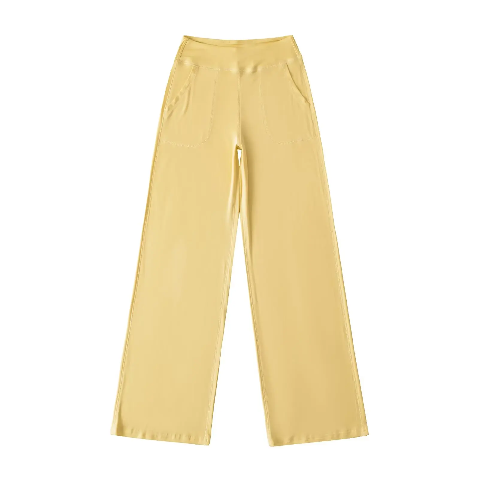 بنطلون يوجا على الطراز الأمريكي بخصر عالٍ وساق مستقيمة، بنطلون كاجوال طويل وفضفاض للنساء، موضة صيفية بمقاسات كبيرة