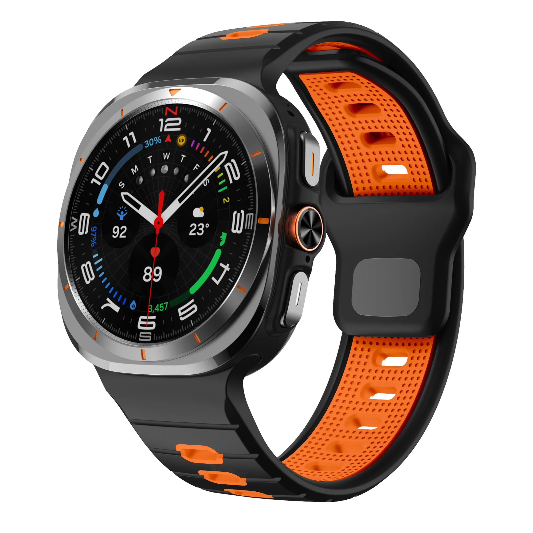 Sportarmband für Samsung Galaxy Watch Ultra 47 mm Ersatzarmband für Galaxy Watch Ultra Zweifarbiges Silikonarmband