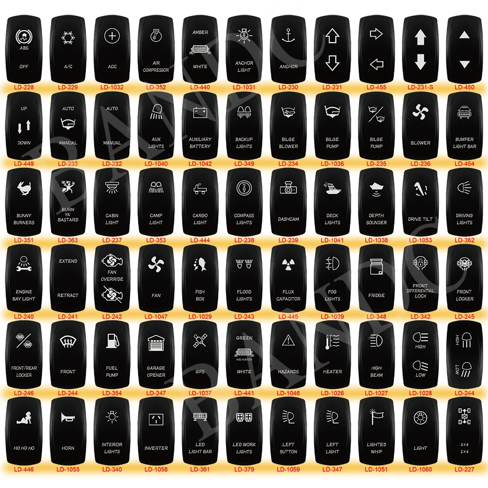 LEDレーザー描画ロッカースイッチ,arb/carling/Narva 4x4,キャラバンアクセサリー,suv on-off,ON-OFF-ON.SPST dpdt,1個