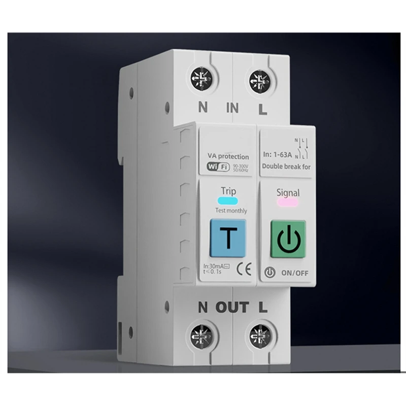 2P TUYA WiFi Smart Circuit Breaker Real- Energy Voltage Current Meter Protector Voice Remote Control Switch-DTA9 view 2