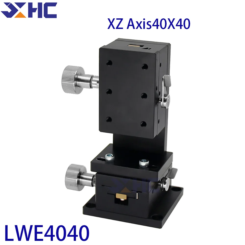 XZ Axis LWE4040 40*40 Dovetail Groove Sliding Table Manual Platform Rack and Pinion Drive High Precision Knob Fine-Tuning Slide