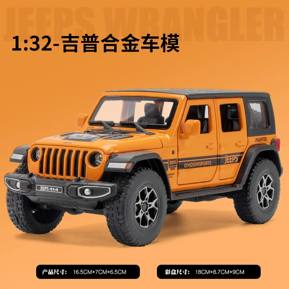 1:32 Jeep Wrangler Off-Road Auto Gelegeerd Model Auto Speelgoed Gietwerk Metaal Geluid En Licht Auto Speelgoed Voor Kinderen Auto A905