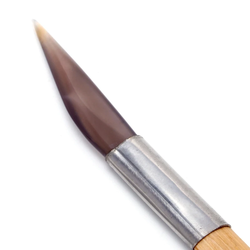 Agate Knife Polishing Burnisher Craft Polishing Tools Carving  with Bamboo Handle for Gold Sliver Jewelry