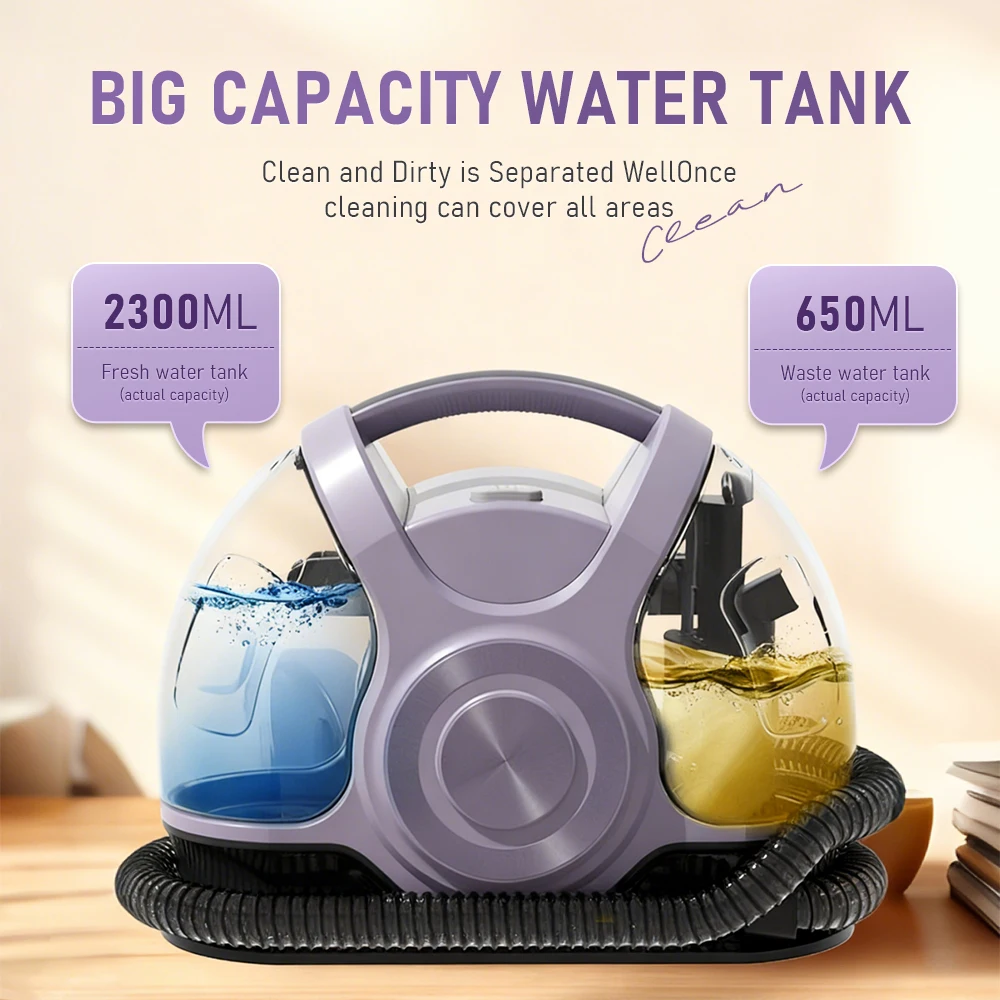 مكنسة كهربائية للتنجيد المحمولة، منظف بقع الحيوانات الأليفة، رذاذ وامتصاص المنزل، مزيل بقع النسيج، منظف إزالة شعر الحيوانات الأليفة