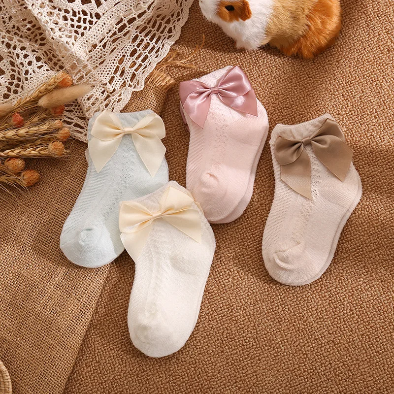 Summer Cute Baby Girl Socks Newborn Bow Short Socks Mather Kids Children\'s Toddler Socks Cotton Infant Baby Stuff Accessories