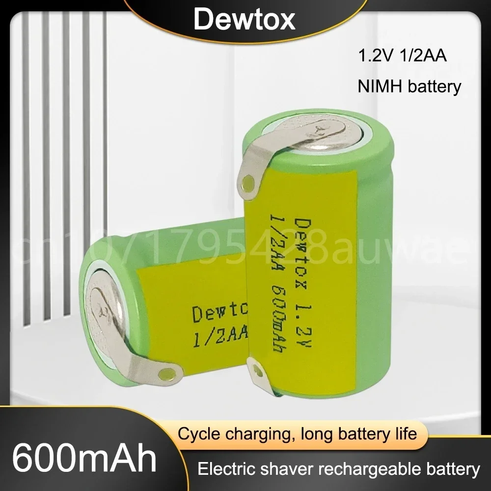 NI-MH 1/2AA 600mAh 1.2V for Shaver Battery Universal Replacement Accessory 14X24