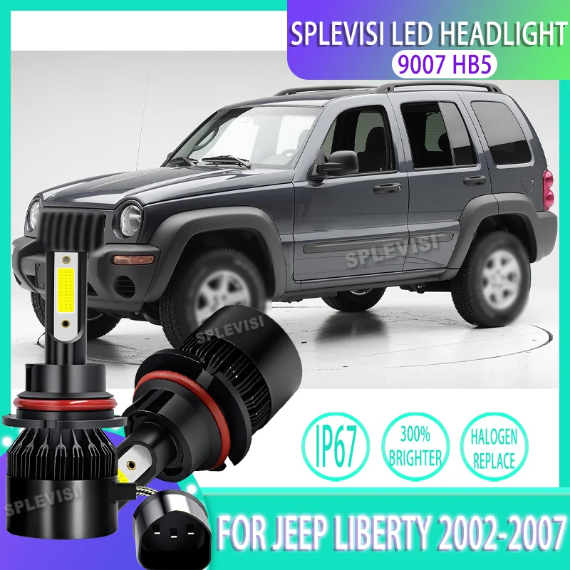 

9007 LED Headlight High/Low Beam Set Advanced COB Chip Technology IP67 Waterproof For Jeep Liberty 2002 2003 2004 2005 2006 2007