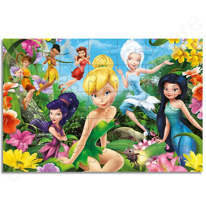 Anime Tinkerbell and Fairy Wooden Puzzle Jigsaw Cartoon Wood Puzzle Toys Educational Jigsaw Toys for Children Gifts Home Decor