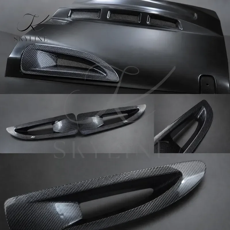 1 Pair Hood Side Vent Cover Trim Black Carbon Fiber Style Fit For Wrangler JK 2007-2017 ABS