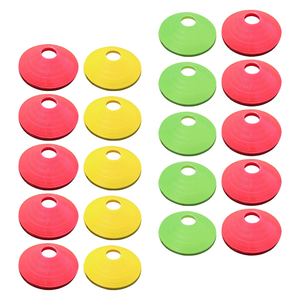 

20pcs Football Training Cone Soccer Disc Plastic Sports PE Material Durable Stable Bright Colors Kids Match Basketball Training
