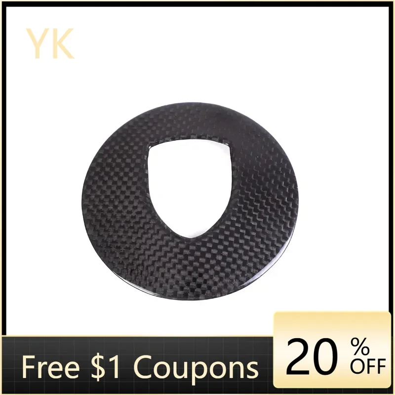 

Real Carbon Fiber Car Steering Wheel Logo Panel Cover Decorate Interior Car Accessories For Porsche Taycan 2019-2025