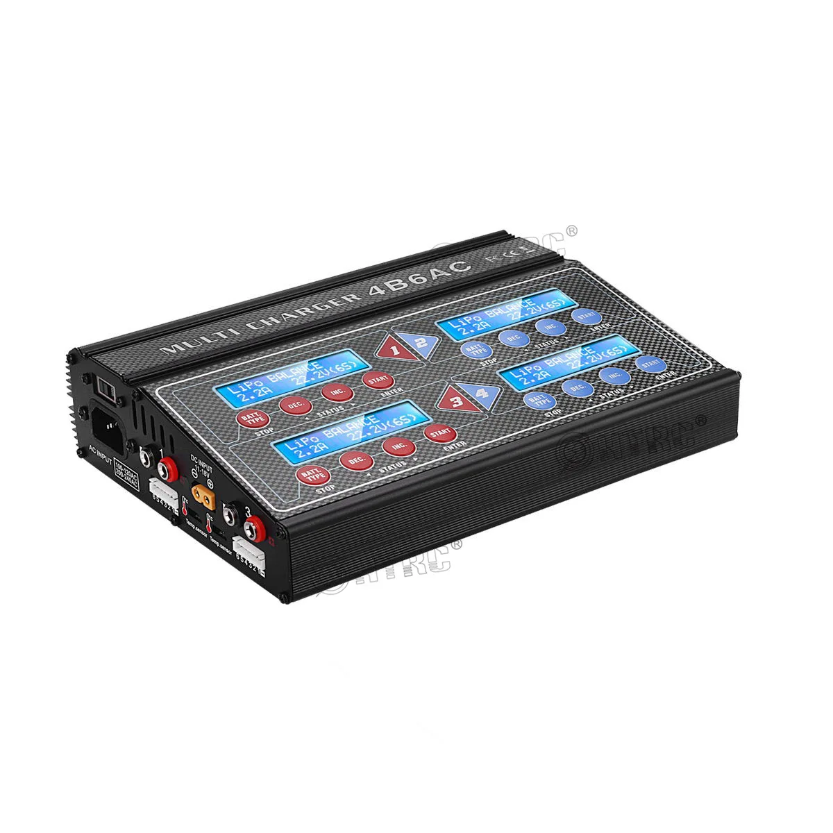 Professional HTRC RC Battery charger 4B6AC Quattro B6AC 6A 80W*4 Discharger For 1-6s LiPo/Lion/LiFe