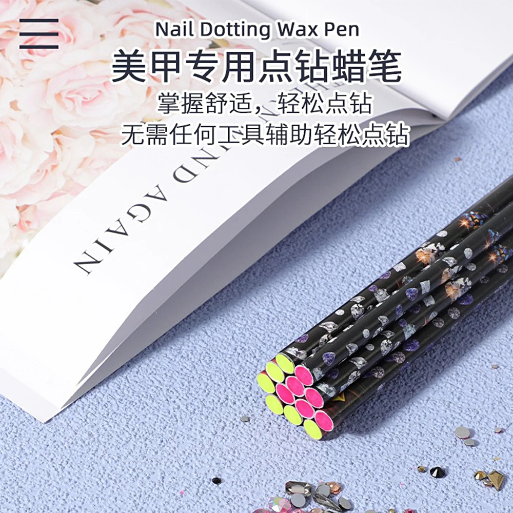 1/5/10pcs Rhinestone Pickers Wax Pencil Set - Easy to Use Crystal Pick Up Tools for Gem Dotting/Beads/Rhinestone Nail Art Tools