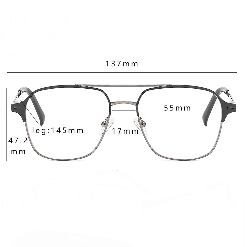 Ceofy 2024 New Men Metal Glasses Frame Stylish Sun Clip On Polarized Sunglasses Optical Myopia Eyeglasses Frame High Quality