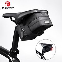X-TIGER Mini Bicycle Saddle Bag Portable Waterproof Reflective MTB Road Bicycle Storage Bag Tail Light Bag Bike Accessories