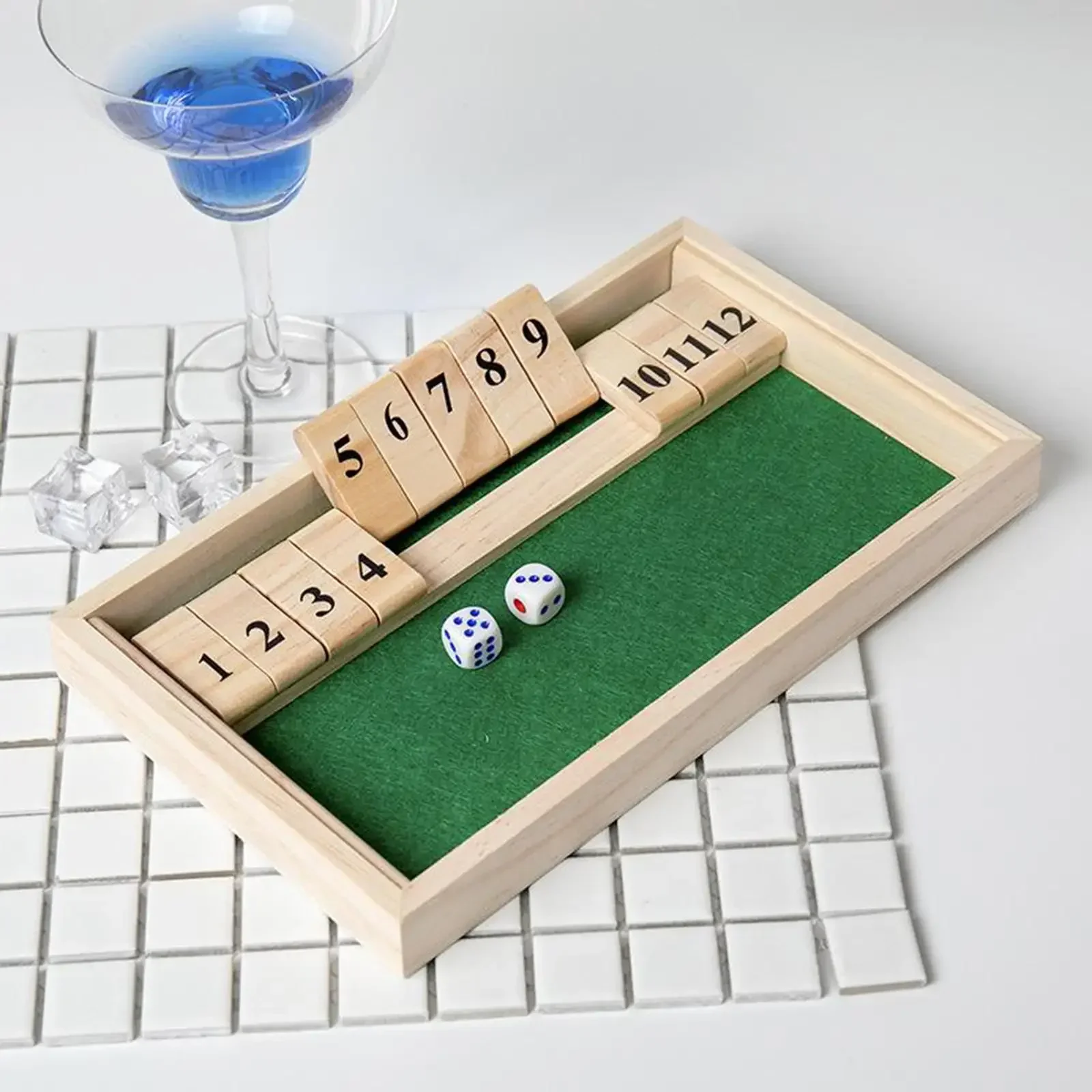 Classic Shut the Box Bar Board Dice Game Family Travel Toy Tabletop Games