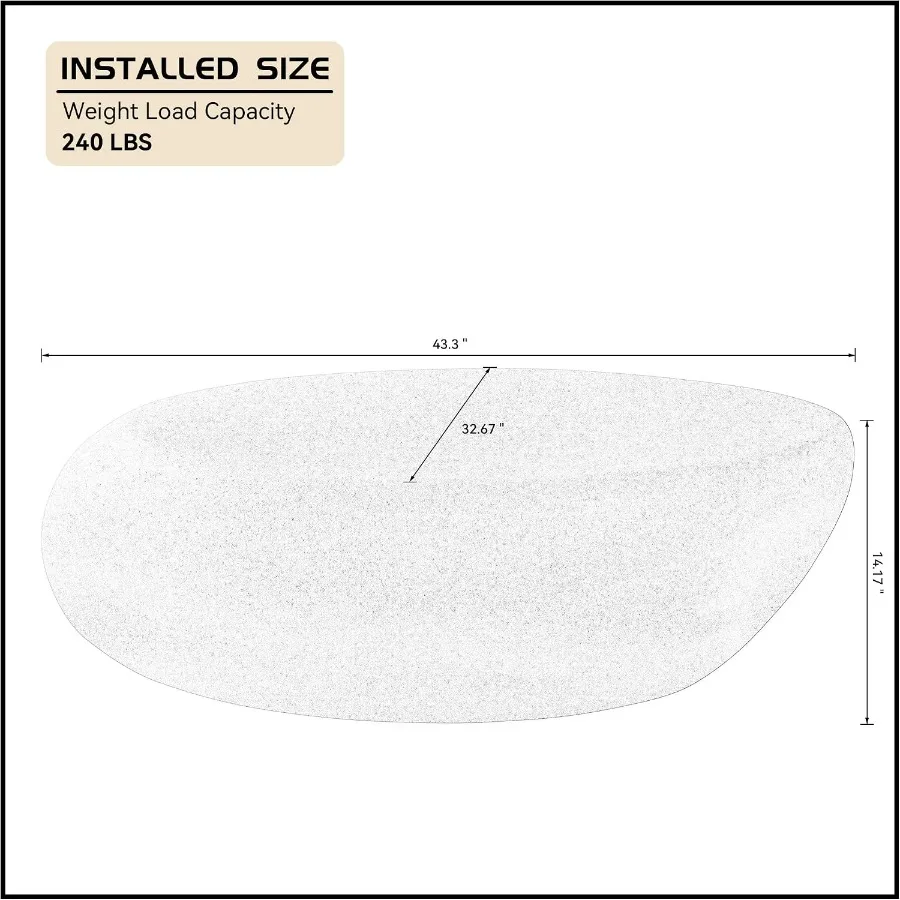 Oval Coffee Table for Living Room, Faux Stone Top in Gray, Lightweight and No Assembly Required
