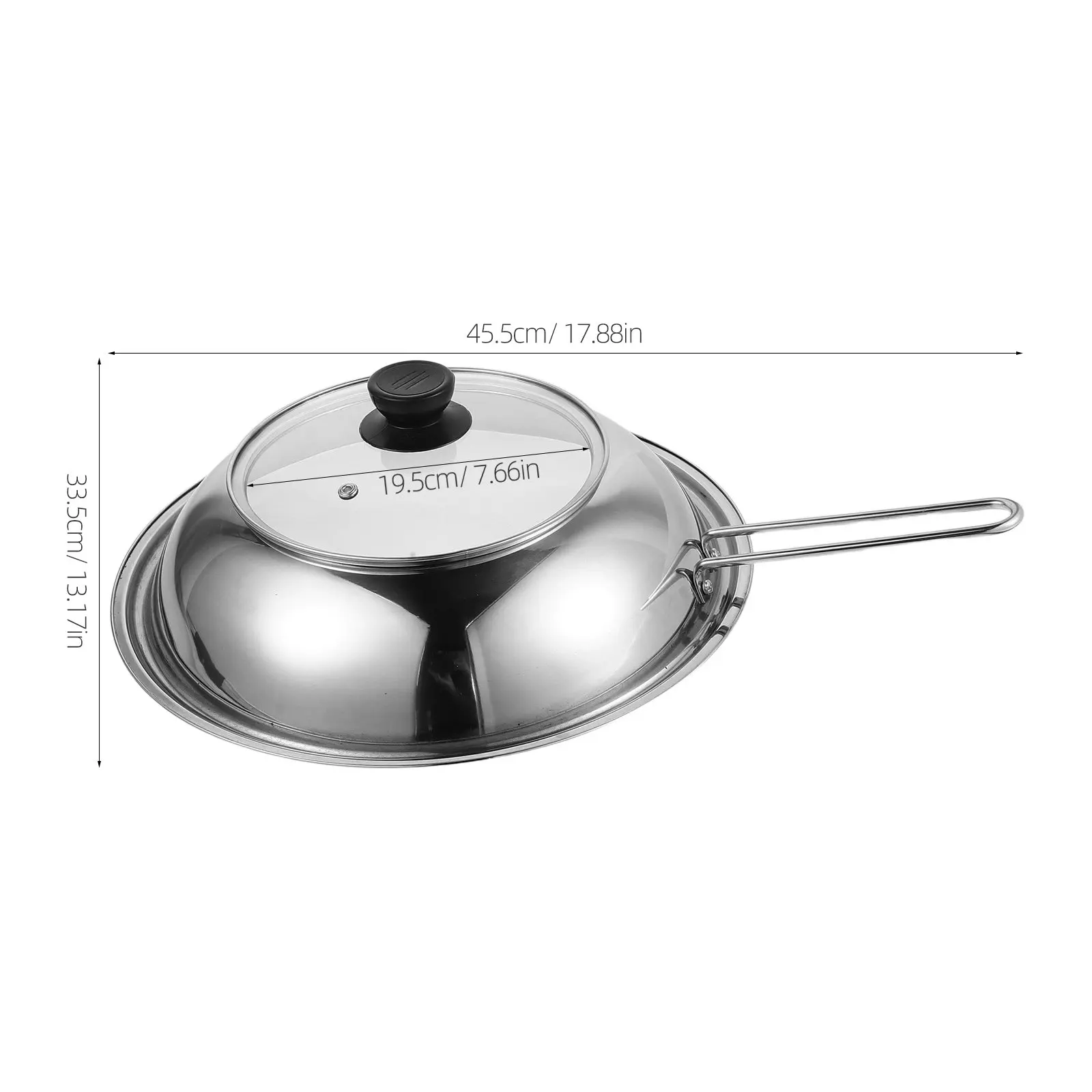 Stainless Steel Splatter Guard Heat Resistant Clear Tempered Glass Lid Wok Cooking Oil Splash Protector