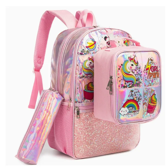 Kids School backpack Set For Girls Schoolbag Students School Mochila School bag 3 Pcs /set Children student book bag Backpack