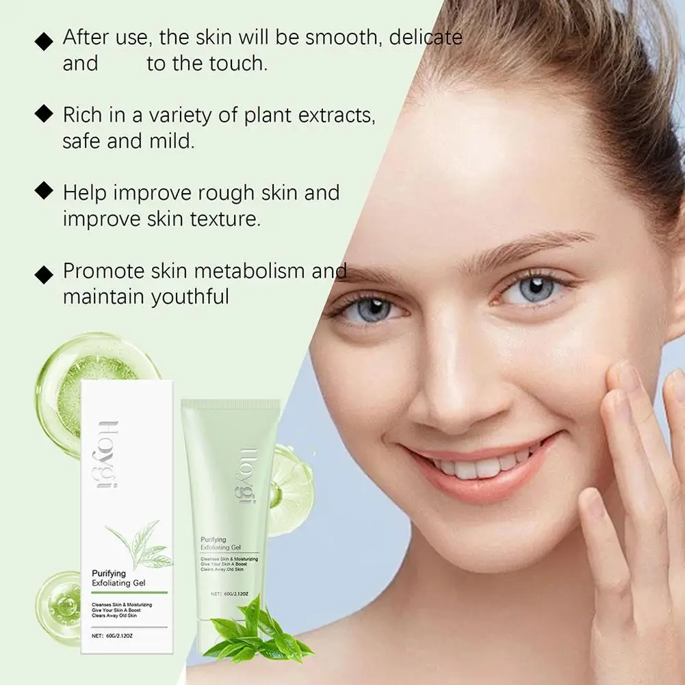 60g Aloe Vera Exfoliating Gel Moisturizing Aloe Extract Scrub Facial Skin Pores Tender Smooth Cleansing Body Purify Care Ge L7S1