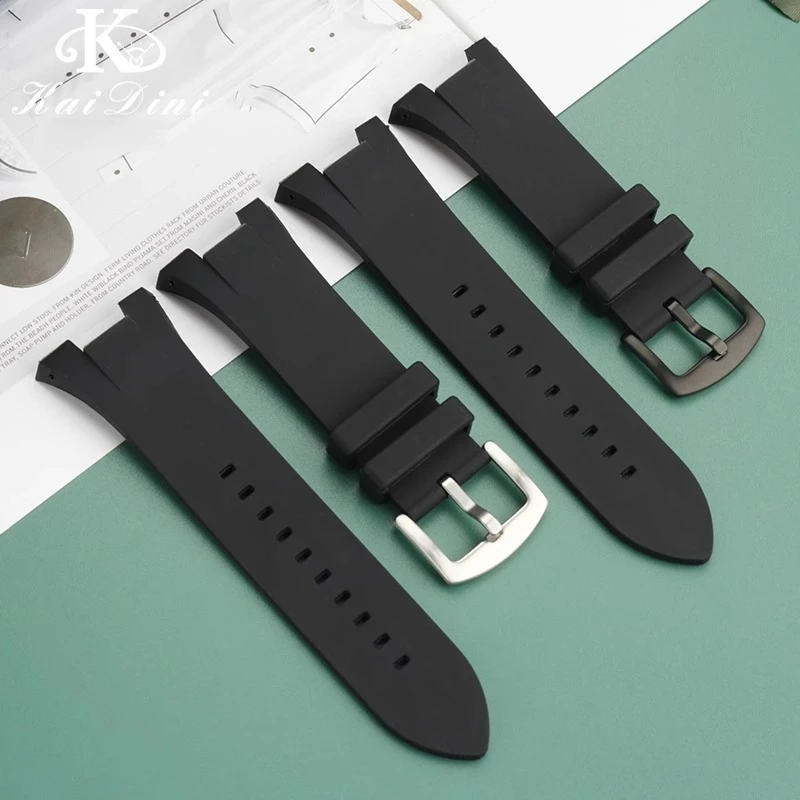 For Armani AX1803 AX1802 AX1050 AX1040 Series Silicone Rubber Watch Strap Notch 31x14mm men's watch Bracelet Strap accessories