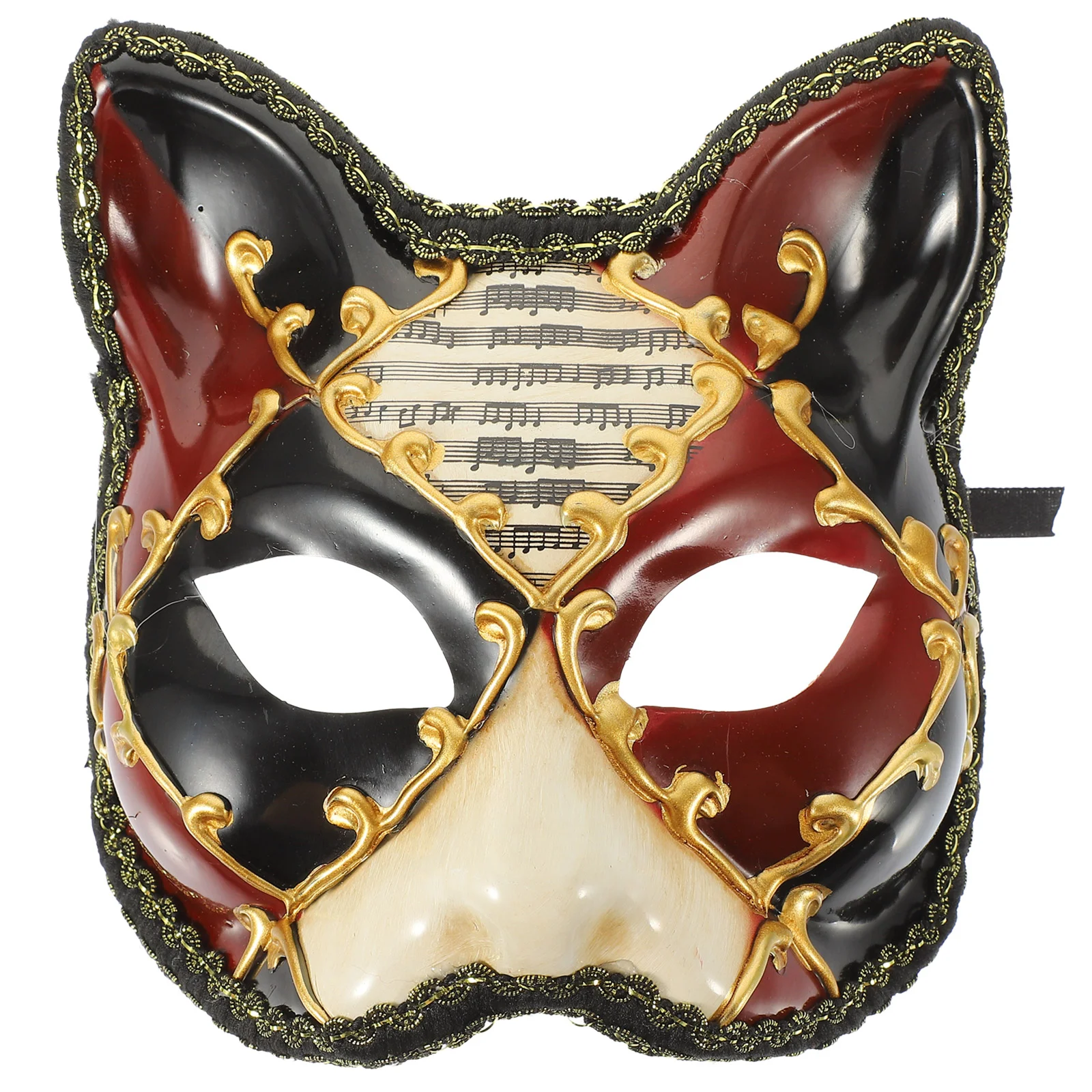Halloween Decoration Kabuki Cat Mask Half Face Big Masquerade Japanese Fox Women's Carnival