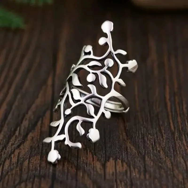 Fashion Bold Premium Hollow Twig Leaf Wide Ring, Accessory For Daily Wear Parties Magazine Shoots, Keepsake Gift Pick